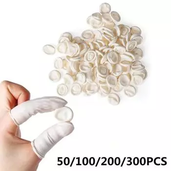 About 150pcs Disposable Latex Finger Covers White Powder Free And Dust-free Embroidered Anti-static Finger Covers 150PCs 1pack белый