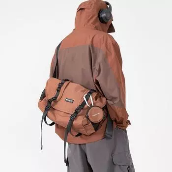 Aboys Trendy Locomotive Postman Cycling Japanese Style Bags Rock Brown