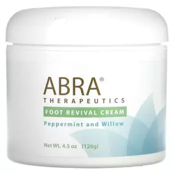 Abra Therapeutics, Крем для восстановления кожи ног, мята перечная и ива, 4,5 унции (126 г)