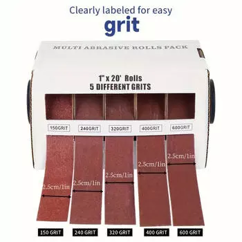 Abrasive Sandpaper Roll Pack 4/5/6 Rolls Emery Dry Grinding Grit Sanding Belts Drawable Dispenser Cloth for Wood Metal Polishing Convenient A