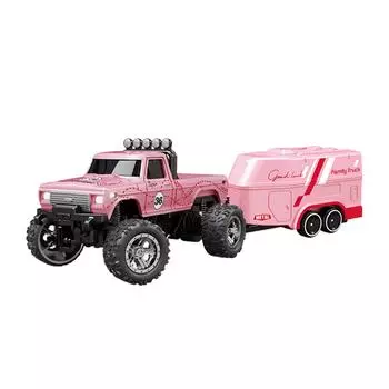 ABS 1/64 Mini Rc Monster Truck с прицепом 4G пульт дистанционного управления USB перезаряжаемый корпус из сплава
