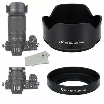 ABS ABS Reversible Lens Hood Compatible with Nikon Compatible with Nikon Z30 Z50 Dual Lens Kit for Nikkor Z DX Lens (1+1) Screw-in + HN-40 & HB-90A