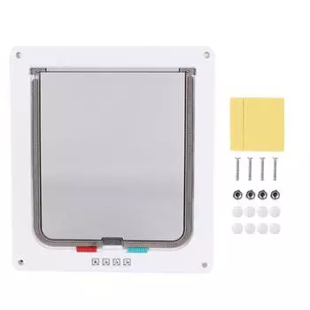 ABS Акриловый экран для кошек, дверное окно, запирающееся, водонепроницаемое, среднее, для кошек (белый) белый