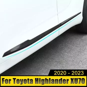 ABS автомобильная дверь длинная полоса защитная боковая наклейка наклейка против царапин кузов бампер полосы для Toyota Highlander XU70 Kluger 2020-2024 2024 серебряный