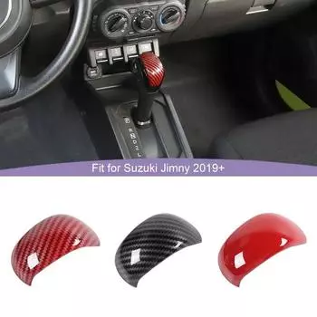 Декоративные наклейки на ручку переключения передач автомобиля ABS для Suzuki Jimny 2019 Up Interior Accessories углеродного волокна черного