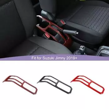 ABS автомобильный ручной тормоз держатель чашки панель декоративные наклейки для Suzuki Jimny 2019 Up аксессуары для интерьера углеродное волокно напечатано углеродного волокна черного
