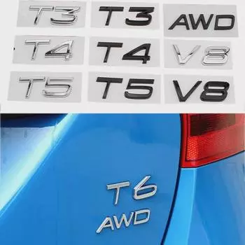 ABS автомобильный значок задняя эмблема хвост наклейка T3 T4 T5 T6 T8 V8 TO AWD логотип для Vol-vo V40 S40 S60 XC60 S40 XC90 S60L XC70 XC80 V60 T3 чёрный