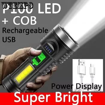 ABS Блики Фонарик COB Свет Прочный Портативный Дом Открытый Супер Яркий Светодиодный Открытый Сильный Свет Фонарик зелёный