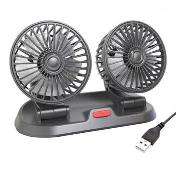 ABS Car Dual Head Dashboard Fan Replacement Self-adhesive Cooling Fans Cooler