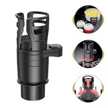 ABS Carbon Fiber Multifunction Vehicle Mounted Water Cup Car Cup Holder Expand Front Seat Coffee Drink Car Cup Holder And чёрный