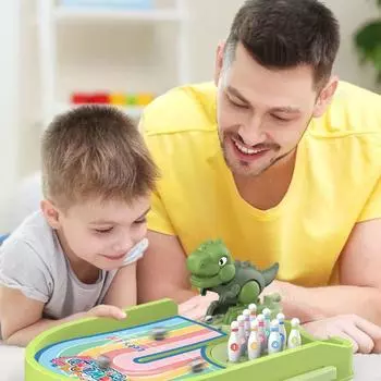 ABS Динозавр Боулинг Игрушка Прыгающий Настольная Игра Боулинг Дети Девочки Мальчики синий
