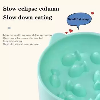 ABS Elevated Cat Slow Feeder Bowl Slow Eating Cat Puzzle Feeders Tilted Raised Anti Vomiting Cat Feeding Bowls For Home Pet зелёный