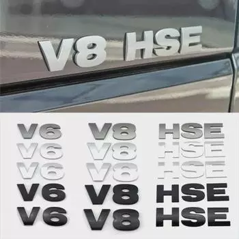 ABS HSE V6 V8 Логотип Буквы Эмблема багажника для L/и R/over R/angeRover V/elar LR4 LR2 LR3 SV V8 чёрный