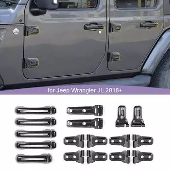 ABS капот двигателя автомобиля крепление для запасного колеса шарнирная ручка наклейка в виде ракушки декоративная крышка для Jeep Wrangler JL 2018 Up 4-дверная версия Внешние аксессуары углеродного волокна черного