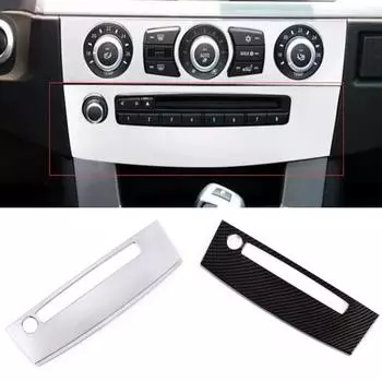 ABS карбон/хром автомобильной консоли, регулировка громкости, панель управления, накладка, наклейка для BMW 5 серии E60 2004-2010, авто серебряный
