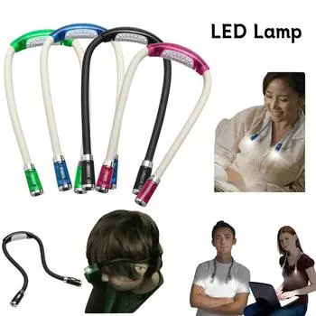 ABS LED Гибкая Handsfree Hug Neck Reading Book Light Lamp Фонарик Многофункциональная перезаряжаемая рабочая лампа чёрный