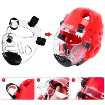 ABS Материал Боксерский шлем Маска Прозрачный Боксерский Защитный шлем для лица Тхэквондо Защитная маска для головы Каратэ adult