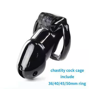 ABS Мужской пояс верности с замком для пениса с четырьмя кольцами для пениса
