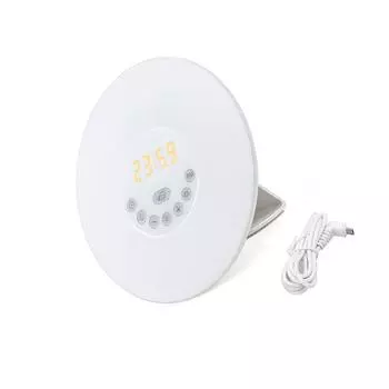 ABS Natural Awakening Sunrise Alarm Clock для здорового сна и программы пробуждения Sunlight Wake-up Light Light Alarm Clock no3usb