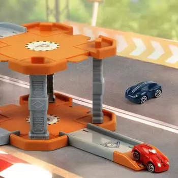 ABS Парковка Приключенческая Игрушка Гладкая Поверхность Прекрасный Автомобиль Трек Гараж синий