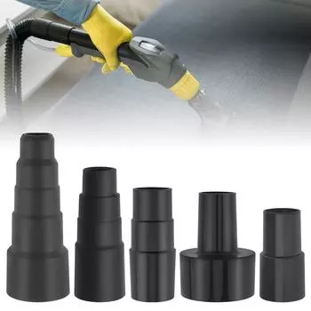 ABS Plastic 5pcs Universal Vacuum Hose Adapter Kit Heavy Duty Reusable Shop Vac Secure Connection Tight Seal