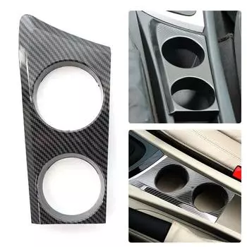 ABS Plastic Center Console Cup Holder Car Water Cup Holder Sticker Trim Cover for BMW E81 E82 E87 E88 1 Series 2004-2011 LHD чёрный