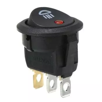 ABS Пластик Черный Красный DC 12V 20A Выключатель противотуманных фар 12V Красный светодиод