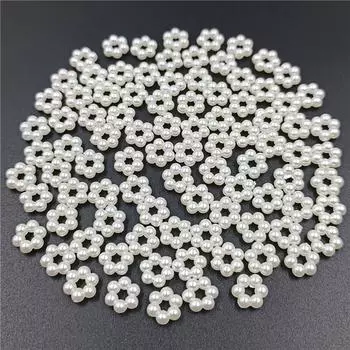 Абс-пластик полые жемчужины геометрические фигуры своими руками для изготовления ювелирных изделий свободные бусины белого цвета сердце звезда цветок 40 шт./упак. подвески бусины для украшения ногтей size: 8 * 8mm, thickness: 3mm