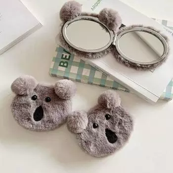 ABS плюшевая коала мини зеркало портативное карманное зеркало для макияжа симпатичная коала зеркало для макияжа девушка леди розовый