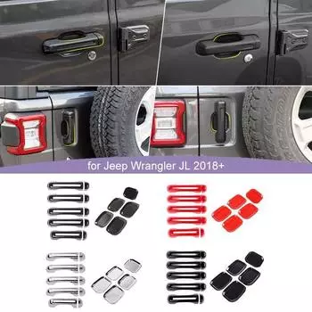 ABS ручка автомобиля наклейка в виде ракушки внешняя дверь чаша декоративная крышка для Jeep Wrangler JL 2018 Up 4-дверная версия Внешние аксессуары углеродного волокна черного