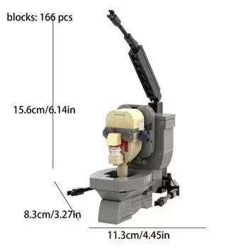 АБС Скибиди Туалет Пластиковый Строительный Блок Детский Подарок на День Рождения Украшение для Дома Style D