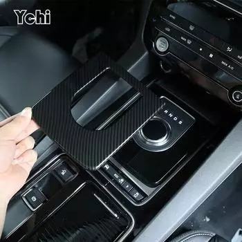 ABS углеродное волокно, центральная консоль автомобиля, крышка коробки передач, накладка из углеродного волокна для Jaguar F-Pace X761 XE X760 XF X260, аксессуары Carbon Fiber-B