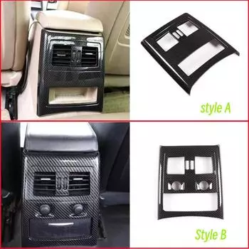 ABS углеродное волокно салон автомобиля задние вентиляционные отверстия кондиционера рамка крышка отделка наклейка для BMW 3 серии E90 2005-12 авто style A silver