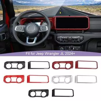 ABS внутренняя панель приборов навигационная панель декоративная защитная рамка для Jeep WranglerJL для JT Gladiator 2024 Up автомобильные аксессуары углеродного волокна черного