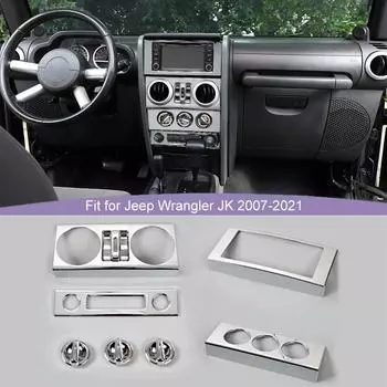 ABS внутренняя ручка переключателя кондиционера, украшение, кнопка окна, декоративная панель для Jeep Wrangler JK 2007-2010, автомобильные аксессуары