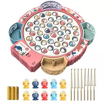 Absdefen электрическая рыбалка круглая симпатичная многофункциональная рыбалка музыка день рождения детский сад рождественский подарок управляемая игра, рыбалка, рыба, игрушка, игрушка,