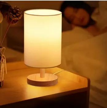 Absdefen Японский стиль Настольная лампа Ночной светильник Прикроватный светильник Тканевый абажур Внутреннее освещение Лампа для комнаты Ночной светильник Настольная лампа Медсестринское освещение для чтения