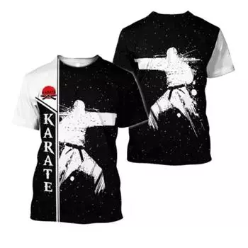 Абсолютно новая футболка с принтом 3D тхэквондо каратэ бокса, футболка с графическим принтом боевых искусств, мужская крутая хип-хоп одежда, топы, футболка M