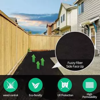 Абсолютно новая травяная ткань 1м 10м/2м 5м/2м 10м черная садовая ландшафтная ткань полипропиленовая утолщенная задняя сторона водопроницаемость