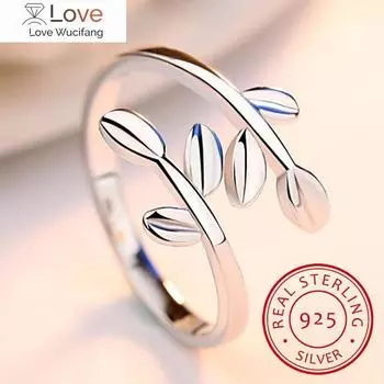 Абсолютно новые 100% стерлингового серебра модные женские милые кольца-ветки отличные подарки для девочек подростков дам Resizable