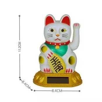 Абсолютно новые Lucky Cat Welcoming Cats 7,5*7,5*10,5 см Декоративные принадлежности Lucky Cat Украшения на солнечных батареях Белый белый