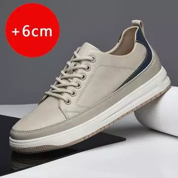 Абсолютно новые мужские кроссовки, увеличивающие рост, удобные кожаные туфли для мужчин, стелька 6 см, каблуки, повседневная обувь для мужчин 37 чёрный