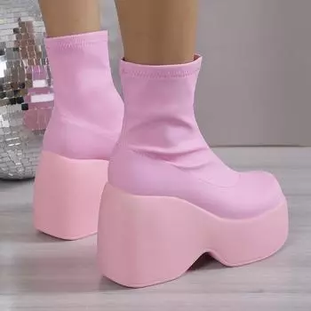 Абсолютно новые женские ботильоны на толстой платформе в готическом стиле, большой размер 43, сексуальные элегантные удобные женские туфли для ходьбы, ботинки на платформе D343 35