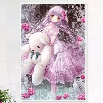 Абсолютно новый 5D алмазный рисунок мультфильм вышивка крестом домашний декор 30*40CM белый