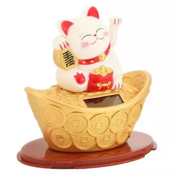 Абсолютно новый Duable.particular высококачественный Lucky Cat Gold Ingot Decoration Plastic Shop Decor Fortune New Year Mahing Wealth белый
