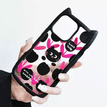 Абсолютно новый прозрачный чехол для iPhone16 1514promax с кошачьими ушками, совместимый и подходящий для 13/12/11 Tulip Kitten 16