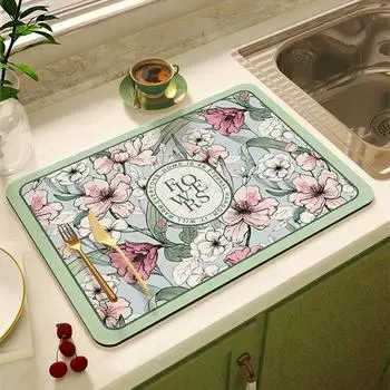 Absorbent Dish Drying Mat Table Placemat Coffee Drainer Rug Tea Cup Drink Holder Kitchen Decoration 30x40 cm