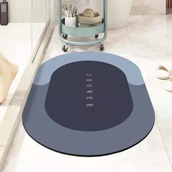 Absorbent Mat Toilet Door Non-slip Mat Quick Drying Soft Diatom Mud Toilet Bathroom Floor Mat Oval 40*60CM