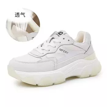 Absorbent sole dad shoes spring 2025 new color matching running shoes children s thick sole heightening shoes casual sports women s shoes 35
