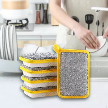 Впитывающая губка для мытья посуды, многоцелевая для стекол 5Pcs 13.9x9cm